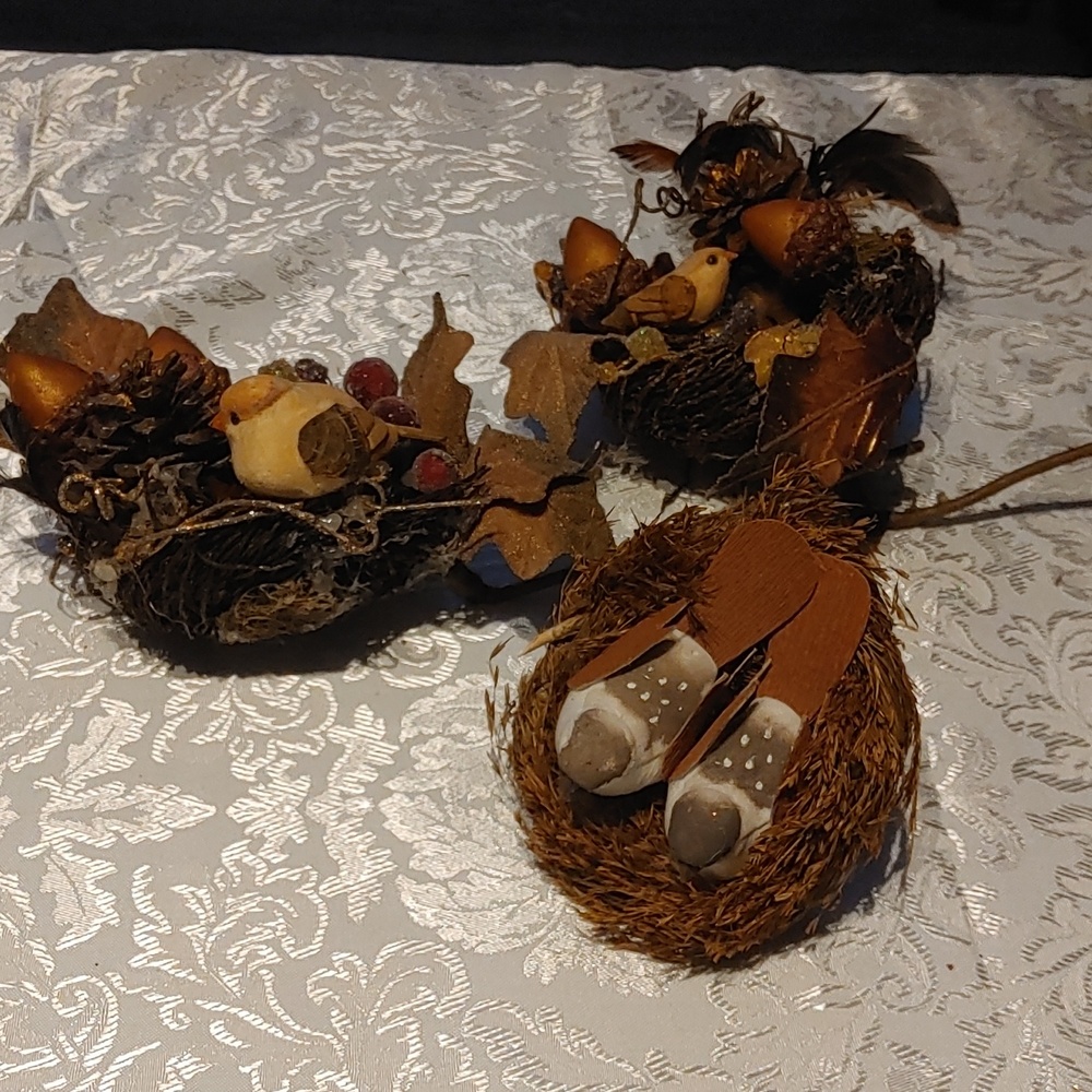Nest and Bird Christmas Ornaments